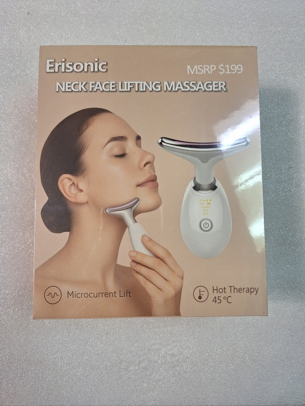 NEW Erisonic Neck & Face Lifting Massager - Micro-current Lift, hot therapy 45°C